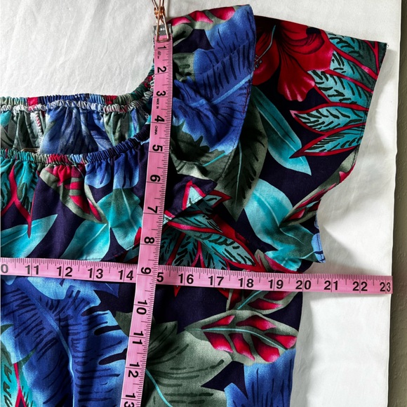 Vintage Hilo Hattie Hawaiian Floral Tropical Ruffle MuuMuu Dress Size Large - Picture 14 of 15